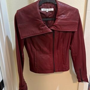 Dark Red Kenneth Cole Genuine Leather jacket